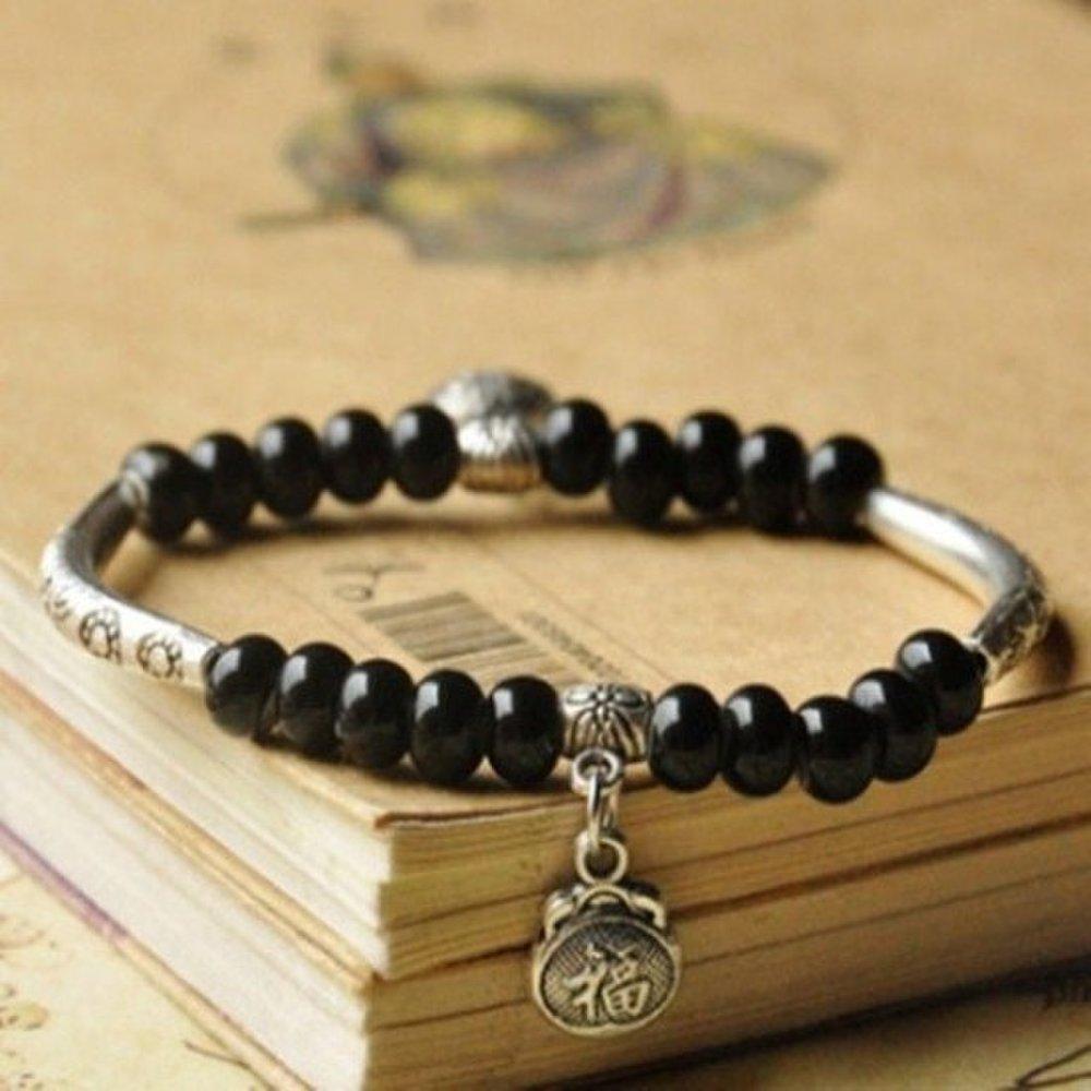 Twisted beaded ceramic bracelet, gemstone bracelet, bangle bracelet