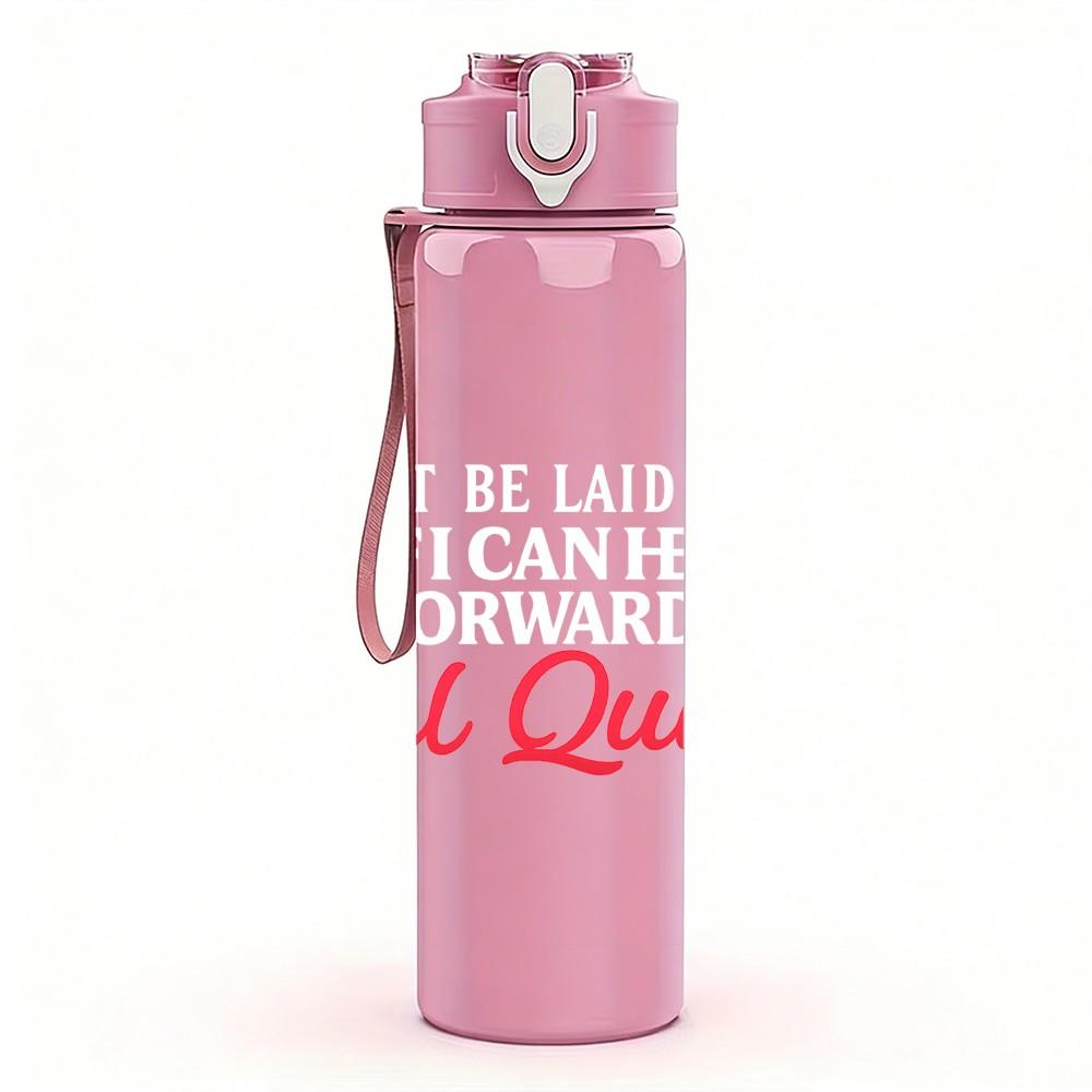 1PC Real Quick Red Letter Art 750ml Color Plastic Sports Water Bottle Leakproof Flip Straw Lid Suitable for Sports Office Home Use
