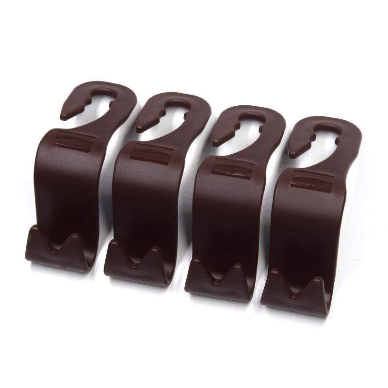 

4pcs Car Seat Back Hook Load-bearing 10kg Car L-shaped Hidden Headrest Hook коричневий