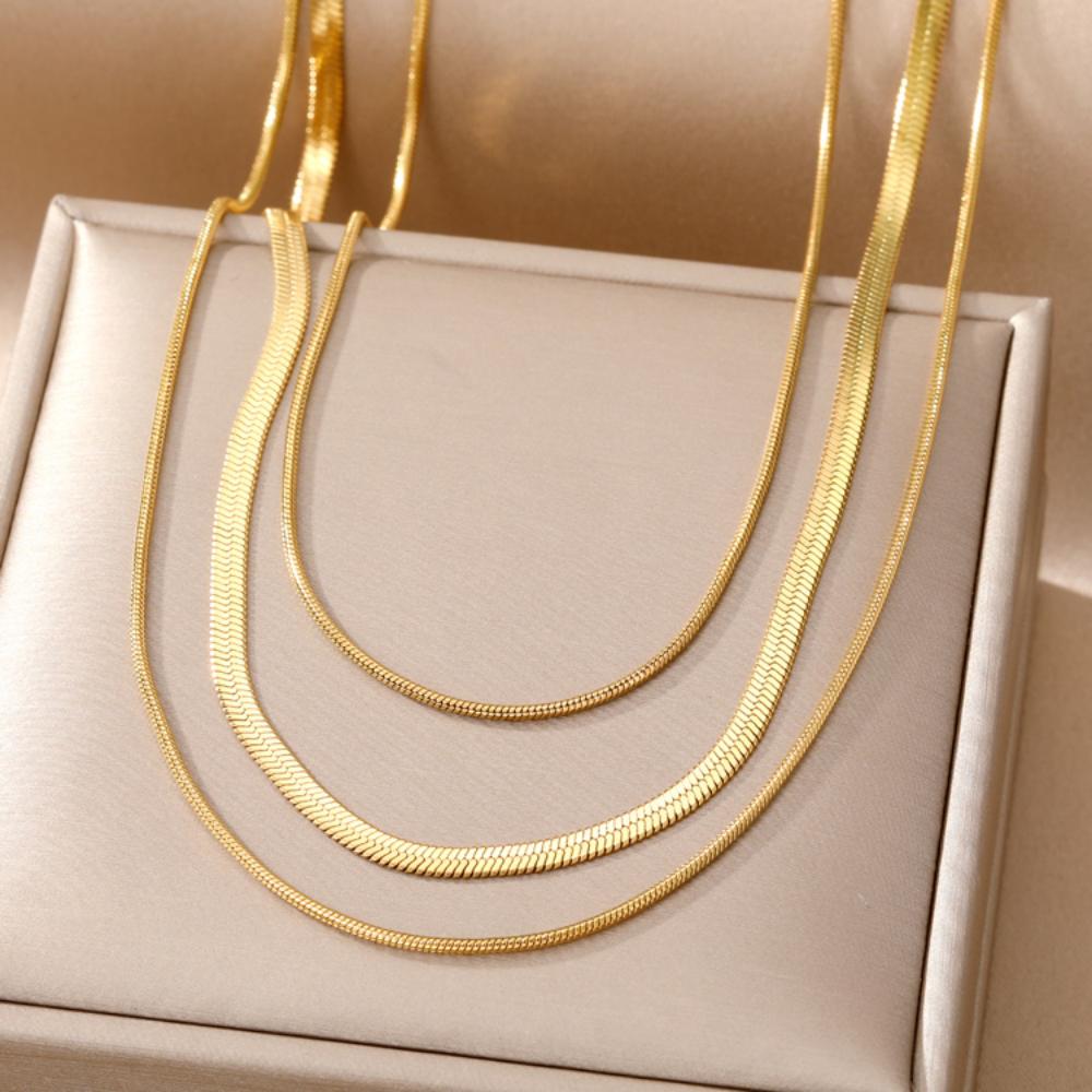 3-delt sett med fasjonabelt luksuriøst flerlags halskjede, glamorøst sexy dame nattklubb festtilbehør, kragebenskjede, jentegave, genserkjede