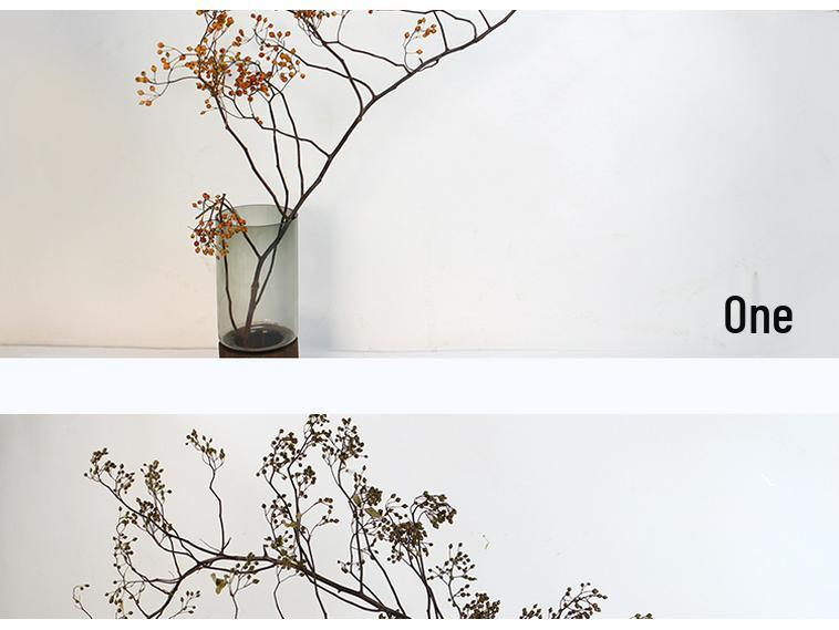 Wabi-Sabi Style Mountain Preserved Flower & Dried Branch Floor Ikebana Ornament