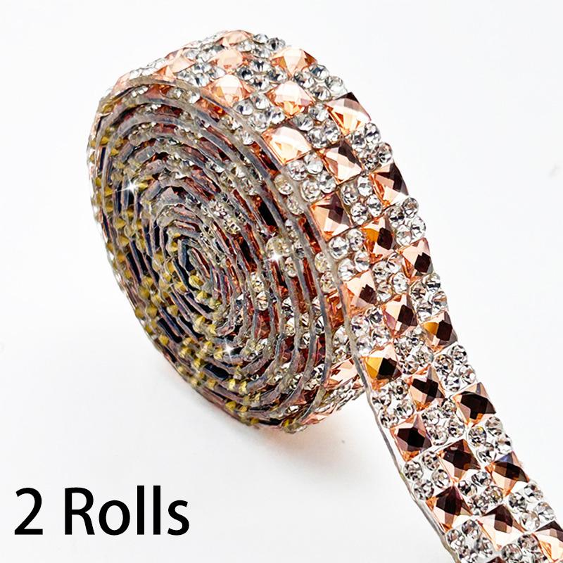

2 рулона стразовой ленты 1 ярд/рулон блестящая наклейка термоаппликация цепь лента для шляп сумок курток стекла DIY