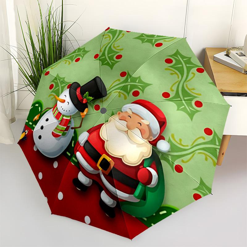 

1pc Santa Claus Snowman Automatic Open/Close Umbrella, Lightweight for Women/Men, Perfect Gift - for Everyday or Holiday Eventsyy251127064