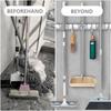 Wall Mounted Rack Space Saving Brooms Organizer Storage Solution for Bathroom
