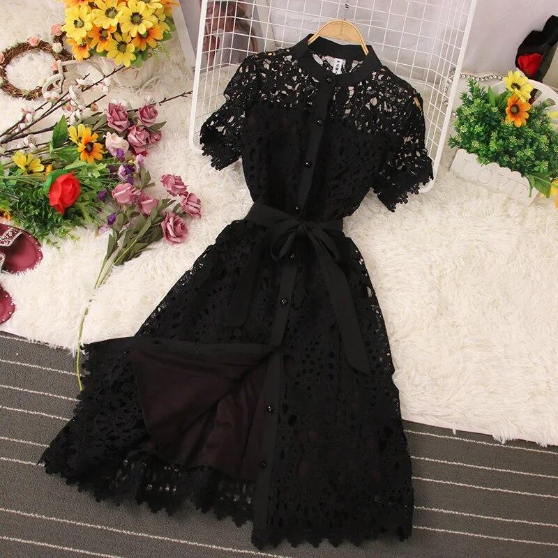 Купить Французское стильное кружевное платье с вырезом, женское ...