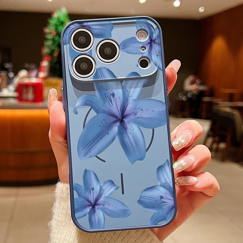 Lotus Sunflowers Pattern Case For iPhone 17 Pro Max Funda iPhone 16 15 14 13 Pro Max Magnetic For Magsafe Hybrid Slim Matte Cover
