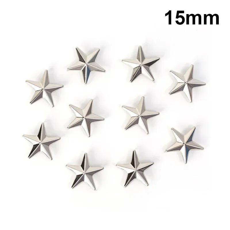 Wholesale Silver Metal Star Rivets DIY Clothes Shoes Bags Handmade Clothing Accessories Punk Leather Studs Spikes Spots Nails
