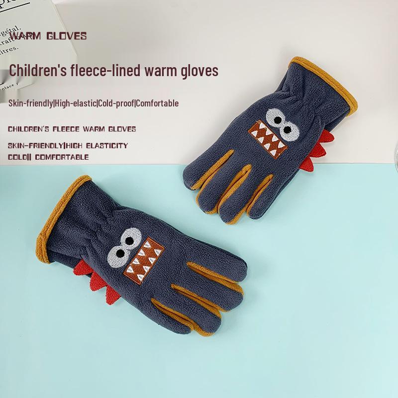 

Детские теплые ветрозащитные мультяшные перчатки для осени и зимы – Милые, на бархатной подкладке, цельного дизайна для мальчиков 7-12 years тёмно-синий