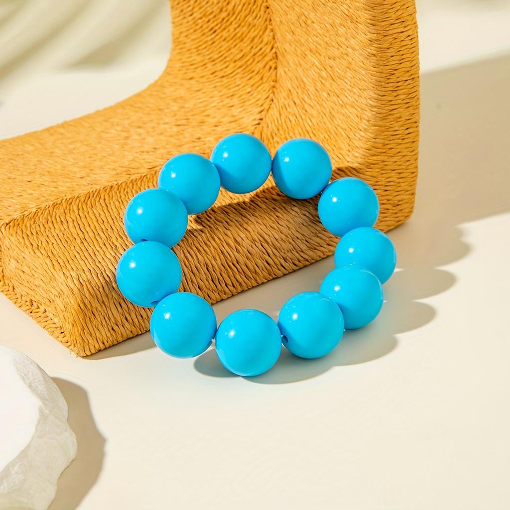 Conjunto de Pulseiras Elásticas com Contas Redondas Joias para Mulheres e Meninas Ajuste Ajustável Design Durável para Uso Diário e Presentes