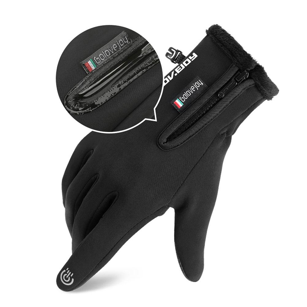 For Outdoor Fishing Winter Gloves Touchscreen Half-Finger Style Waterproof Anti-Slip Thermal Gloves with Reflective Strips