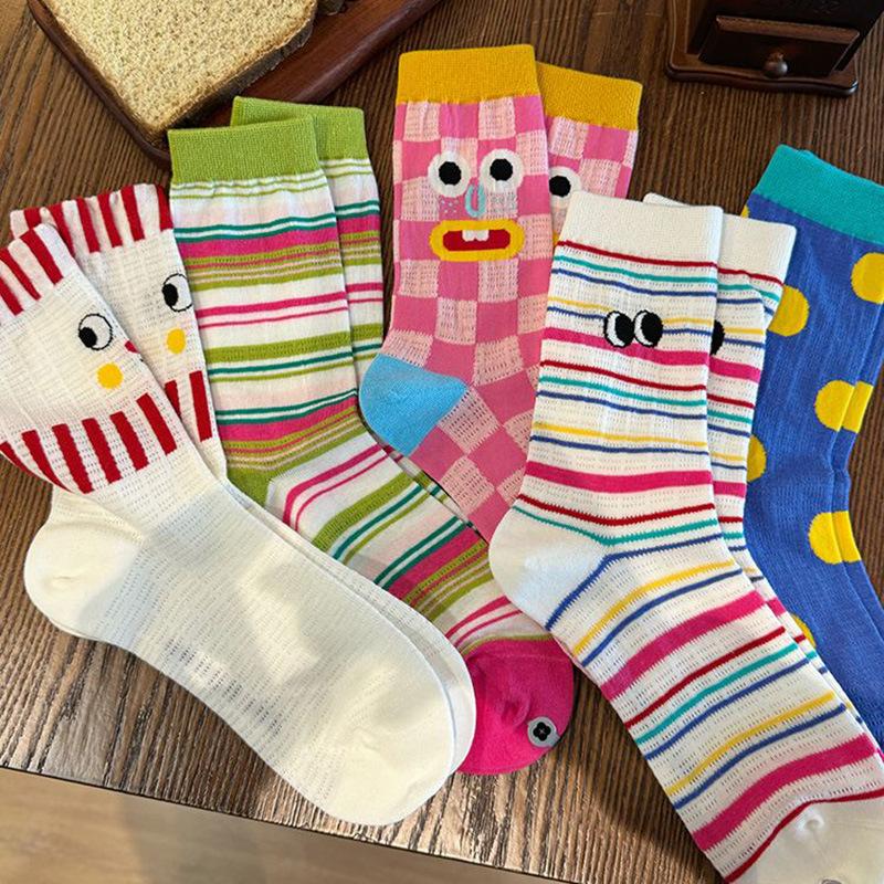 

New Summer Renaissance Hollow Out Women s Mid Calf Socks Thin Mesh Breathable Animal Cute Long Socks Fashion Streetwear Hosiery One Size