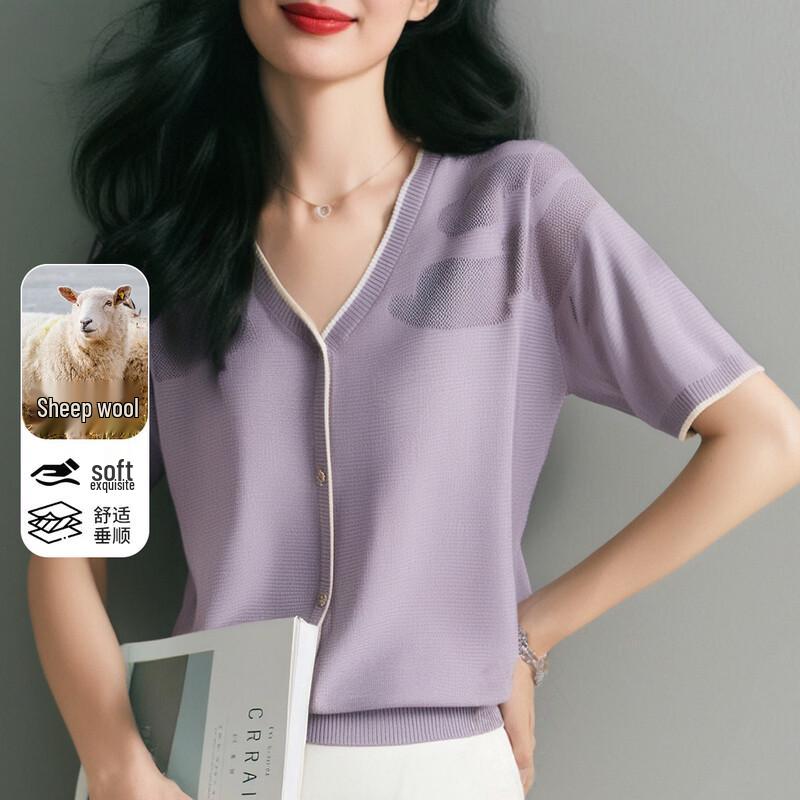 SNOWFLYING Women s Soft Wool Blend V-Neck Pullover M