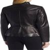 Noora Women's Black Lambskin Leather Jacket, Biker Flare Designer Shinny Leather Jacket With Zipper Closure