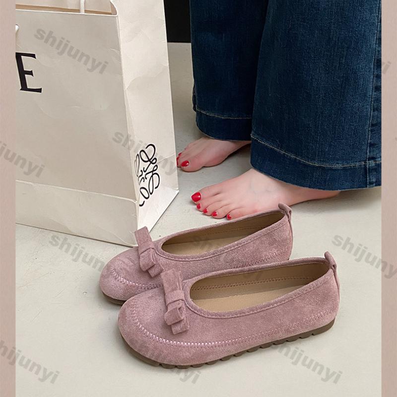 Fashion Women Shoes 2025 New Vintage Bow-knot Round Toe Women's Ballet Shoes Fashion Comfortable Non Slip Soft Sole Casual Flat Shoess