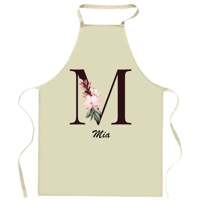 Tablier de cuisine - Mia Lettre - Coton résistant - Impression bretonne - Fabriqué en France