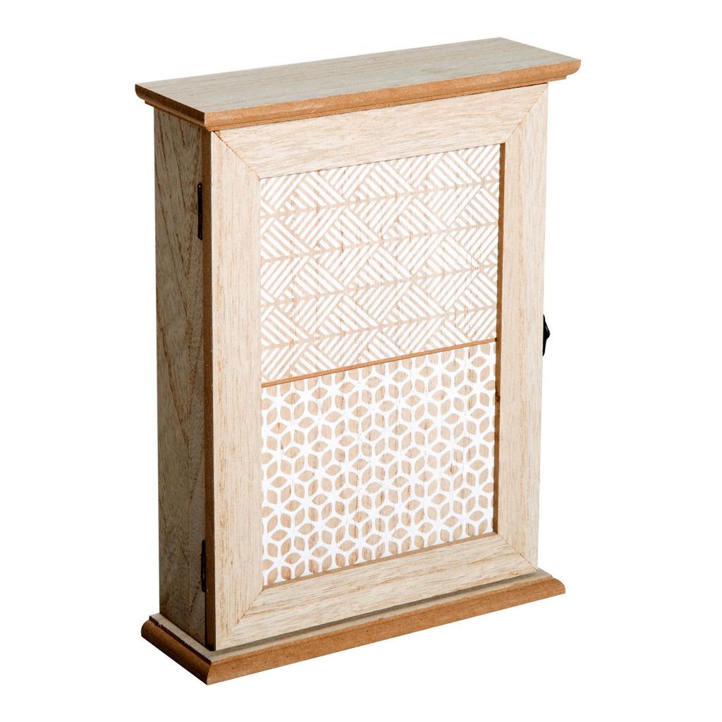 Key Cabinet with 6 Hooks Vintage Style Wooden Wall Furniture for Keys 20x6.5x26.5cm Wood