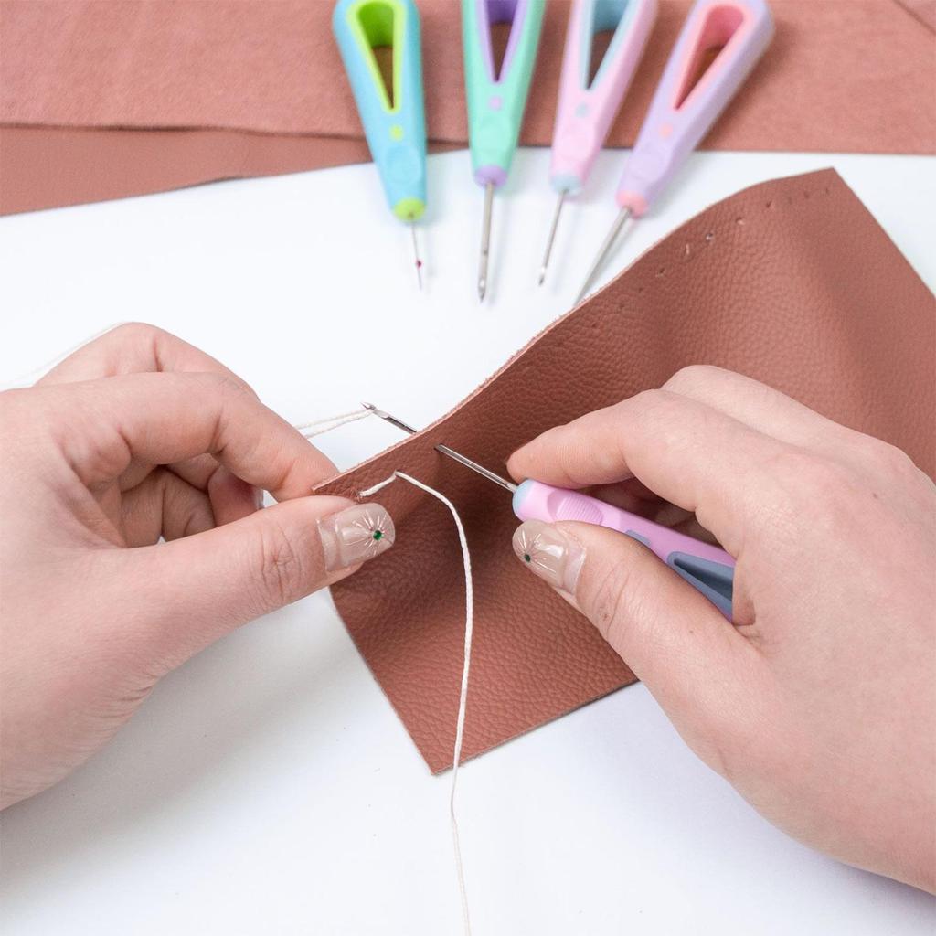 Leder-Nähset 4 Teile Nahttrenner Werkzeug Lederbearbeitung Ahle Zum Einfädeln Handarbeit Stickerei Quilten Stricken