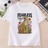 Fearless Leopard Graphic T Shirts Unisex Fearless for My God Is Always with Me TShirt Bible Verse Floral Religious Tee Shirt