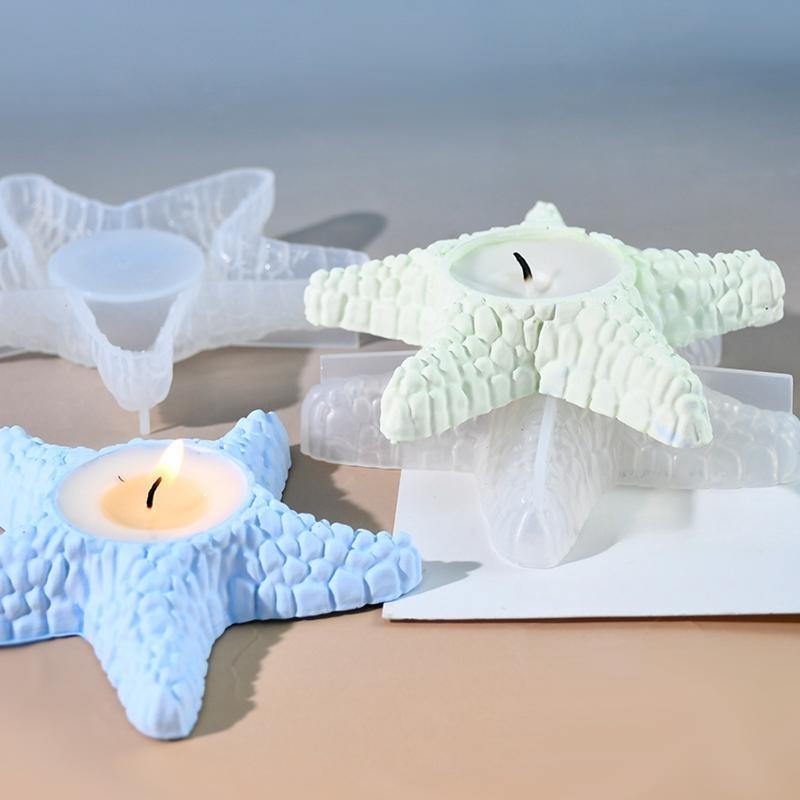 DIY Drip Glue Mold Ocean Series Starfish Candlestick Silicone Mold Candle Aromatherapy Gypsum Mold