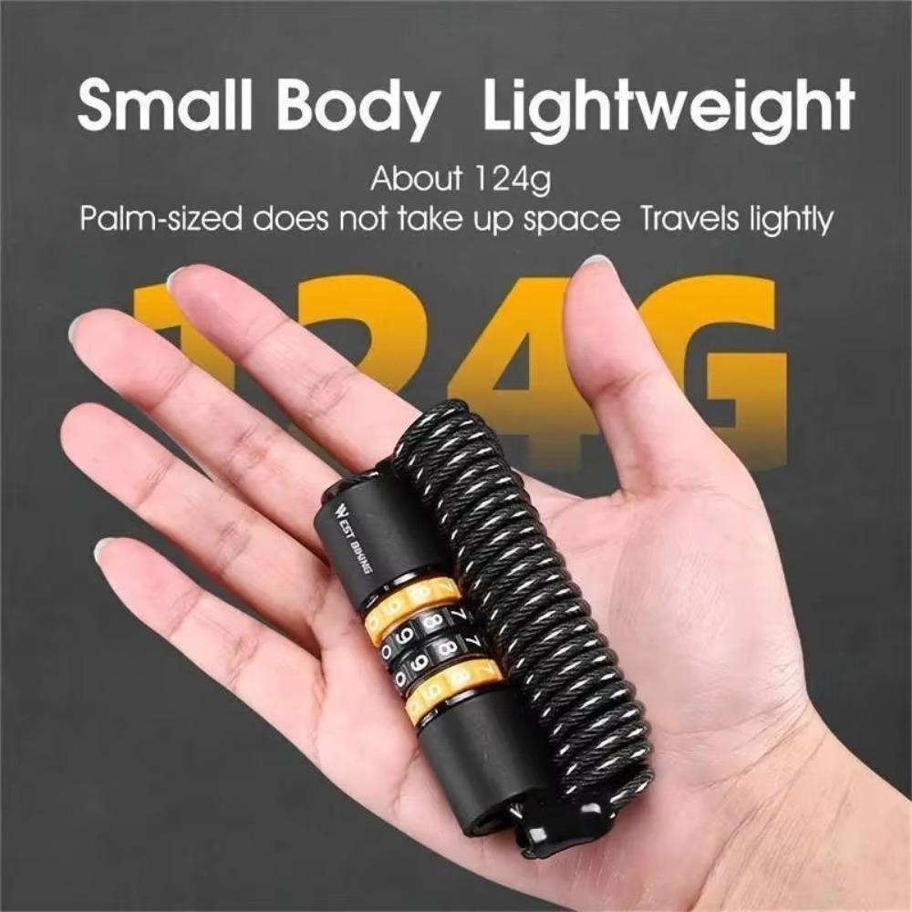WEST BIKING Combination Cable Bike Lock Steel Cable Bike Chain Lock  for Mountain/Road Bikes