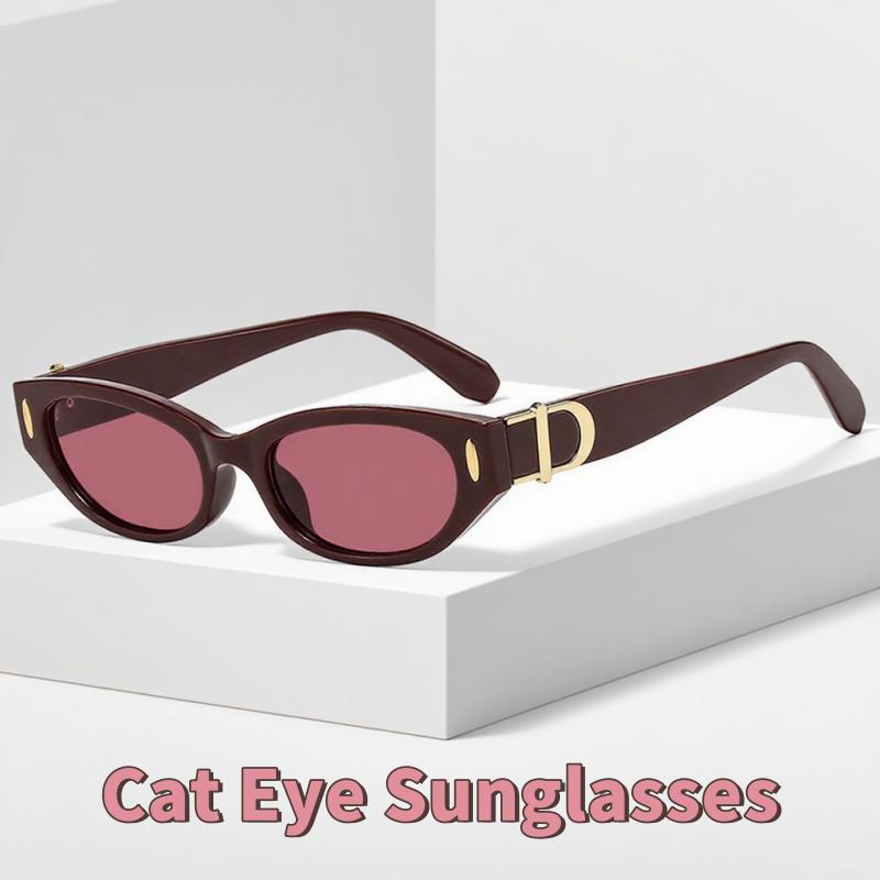 Rice Nail Small Frame Cat Eye Sunglasses New Street Photography Women's Versatile Trendy and Fashionable UV Resistant Glasses