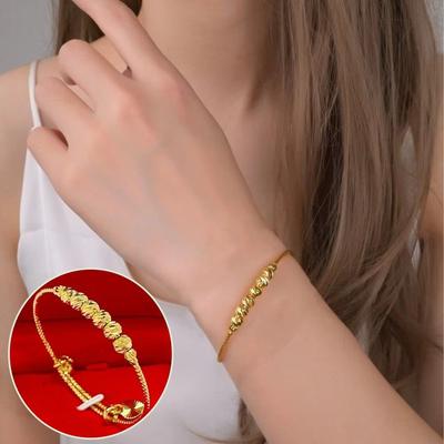 Adjustable Beaded Bracelet Heart Shape Bangles Fashion Accessory Wristband  Women Jewelry
