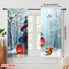 2pcs,2D Plane Printing Print Curtains Christmas Snowman Durable Polyester (without Rod) Versatile All for Living Room, Bedroom,