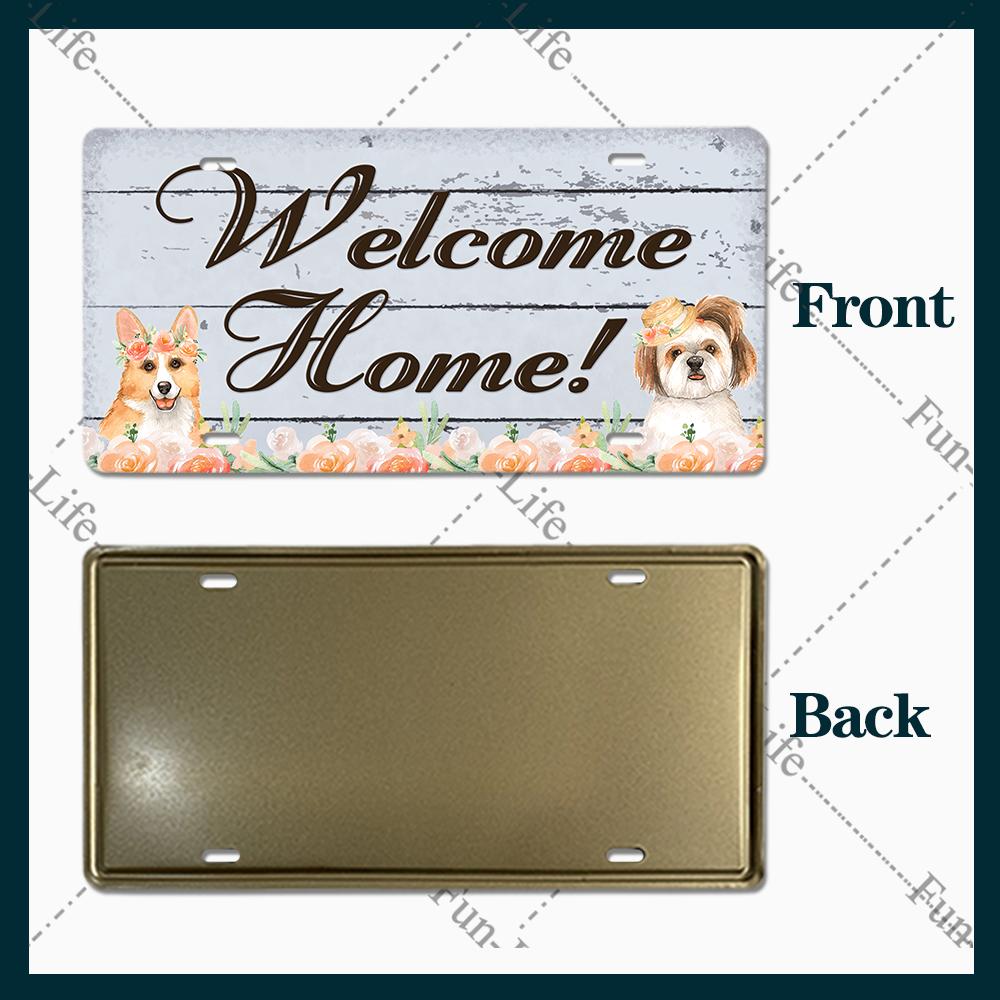 Welcome Home Metal Poster, Tin Signs, Vintage Pet, Family Hanging Plates, Plaque, Bar, Pub, Garden, Farm, Home Wall Decor