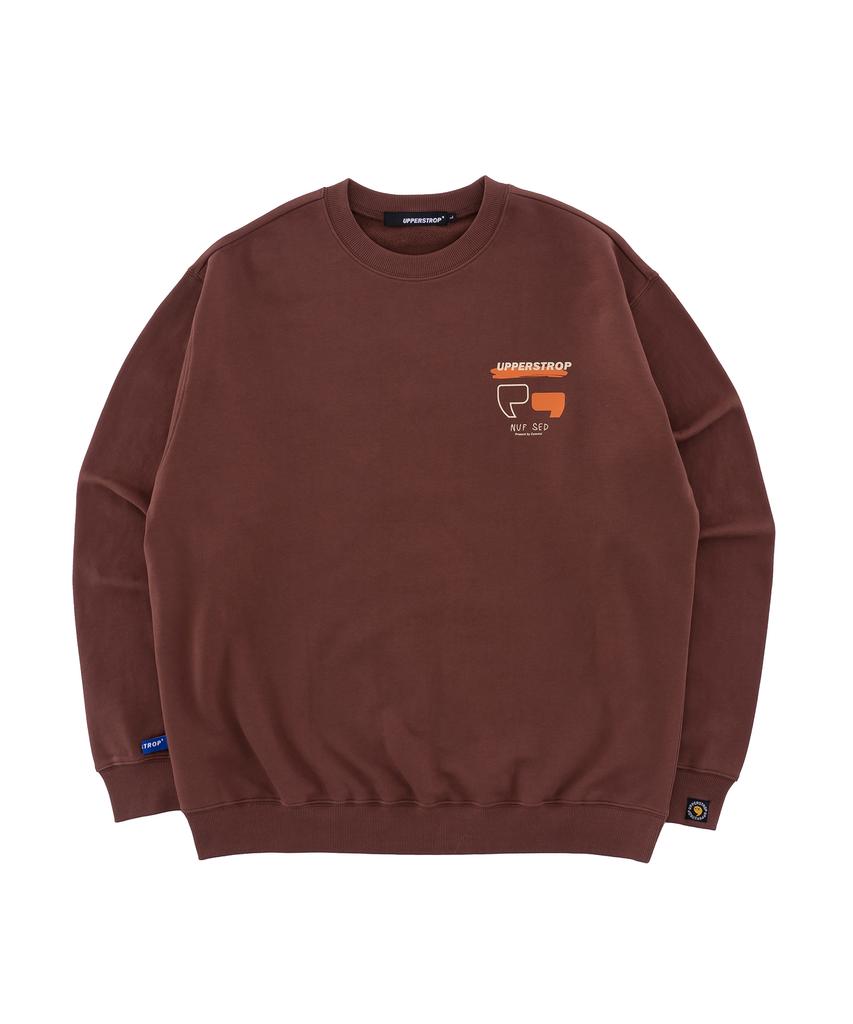 UPPERSTROP [Up9008] Authentic Logo Sweatshirt Brown