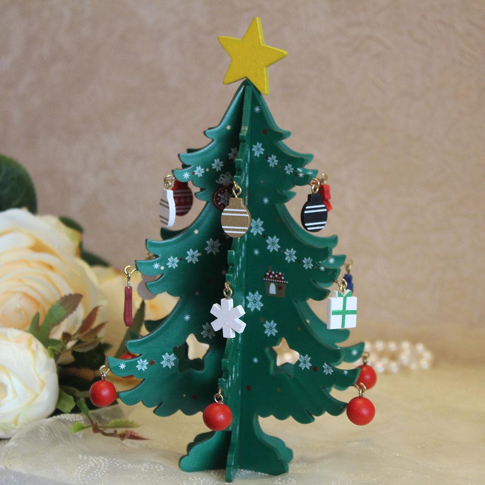 Mini Xmas Tree Model Delicate 3D Xmas Tree Table Decoration for DIY Holiday Gifts Green