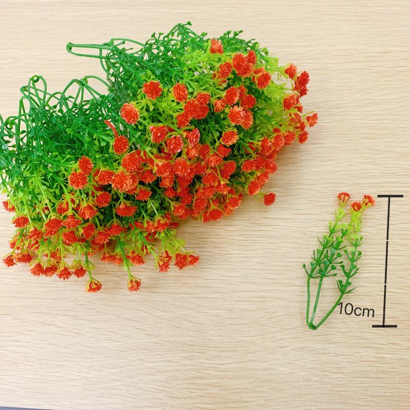 Plastic Baby's Breath Bouquet with Grass - Floral Decoration Materials for Student Crafts