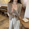Early Fall Lazy Style Design Thin Soft Knit Coat Small Cardigan Minimalist Niche Rolled Hem Short Top