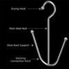 5PCS Stainless Steel Double Hook Shoe Rack Space Saving Sports Shoes Hooks  Outdoor Balcony