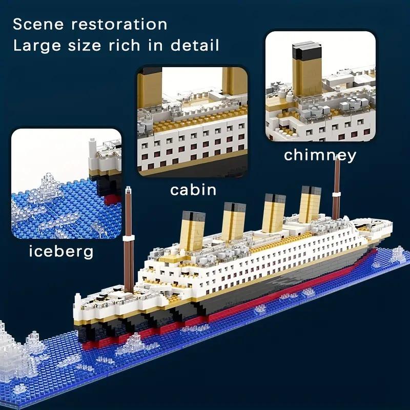 Non-Toxic Titanic Micro Building Blocks Diy Assembled Boat Model Building Blocks Toy Cruise Ornaments Educational Handmade Model