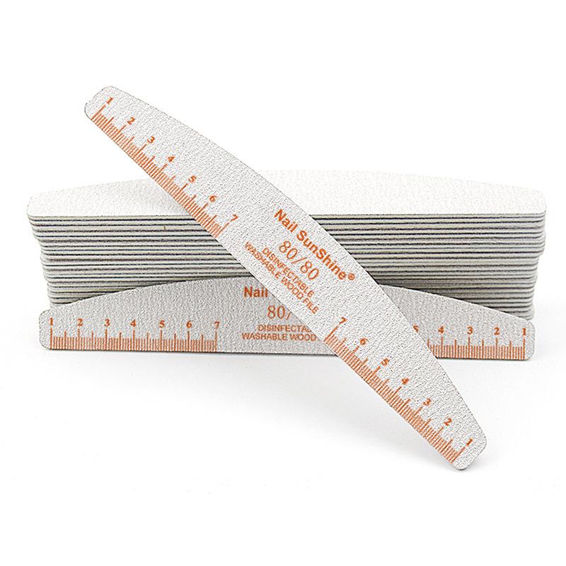 

Деревянная пилка для ногтей в форме полумесяца: Двусторонняя абразивная пилка для маникюра и придания формы