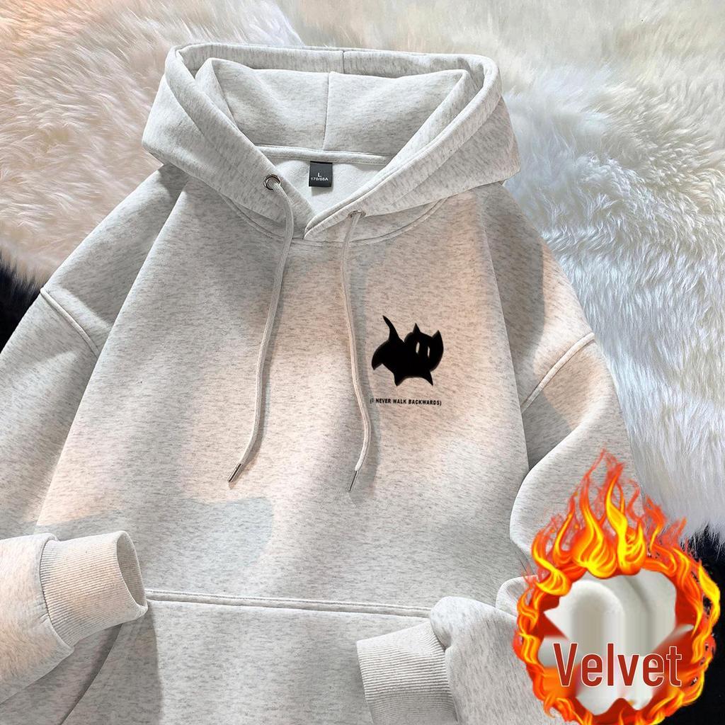 Men's Trendy Printed Hooded Sweatshirt - New Loose-Fit Autumn/Winter Hoodie