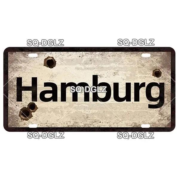 Vintage Berlin City 15x30cm Plate War Tin Sign Store Bar Wall Decoration Metal Sign Home Decor Painting Plaques Poster