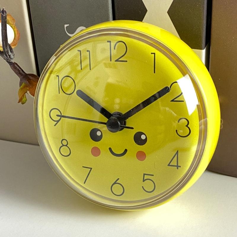 Compacts Sution Cup Adhesive Small Wall Clock Accurate Movement Anti Fog Design Bathroom Clock For Home Dorm Workshop