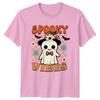 Spooky Vibes Unisexs TShirt Retro Ghost Halloween Gift For Her