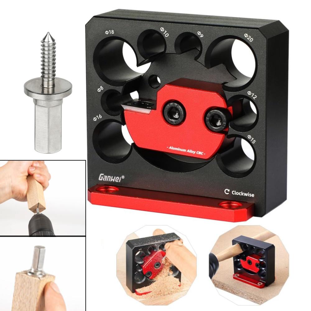 Adjustable Electric Drill Milling Dowel Round Rod Tool Dowel Maker Jig with 8/9/10/12/15/16/18/20mm Holes Wood Sticks Maker