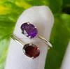 Natural Amethyst Garnet Gemstone 925 Sterling Silver Ring Size 10 US, Gift A 40