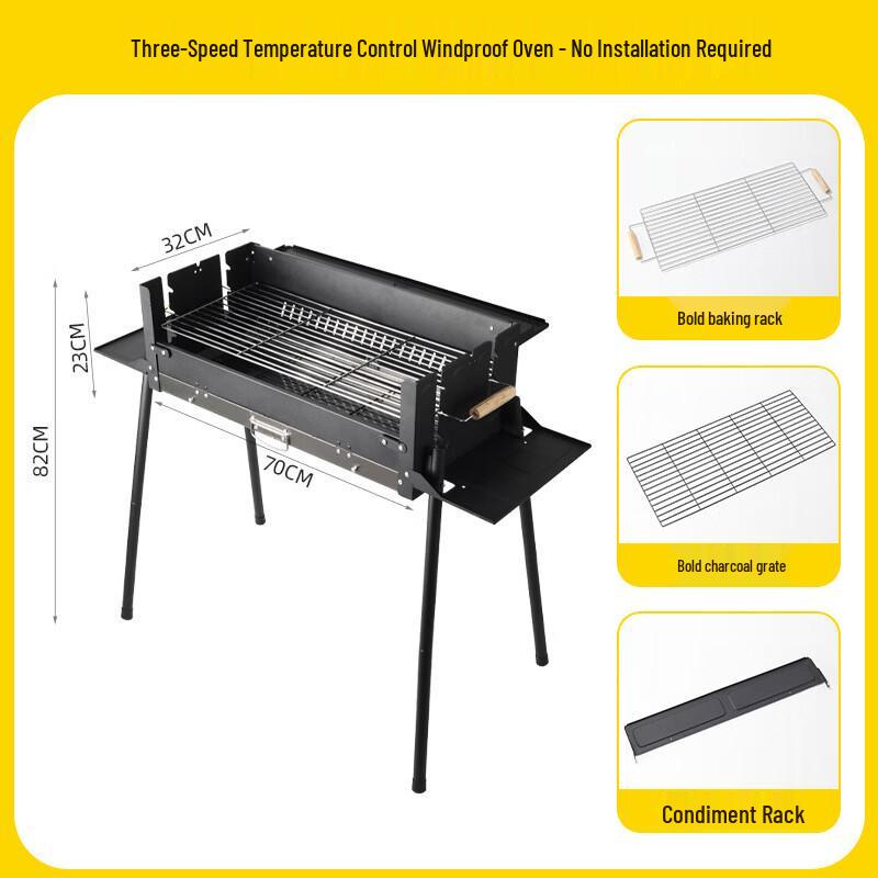ZISIZ Portable Smokeless Folding Outdoor BBQ Grill