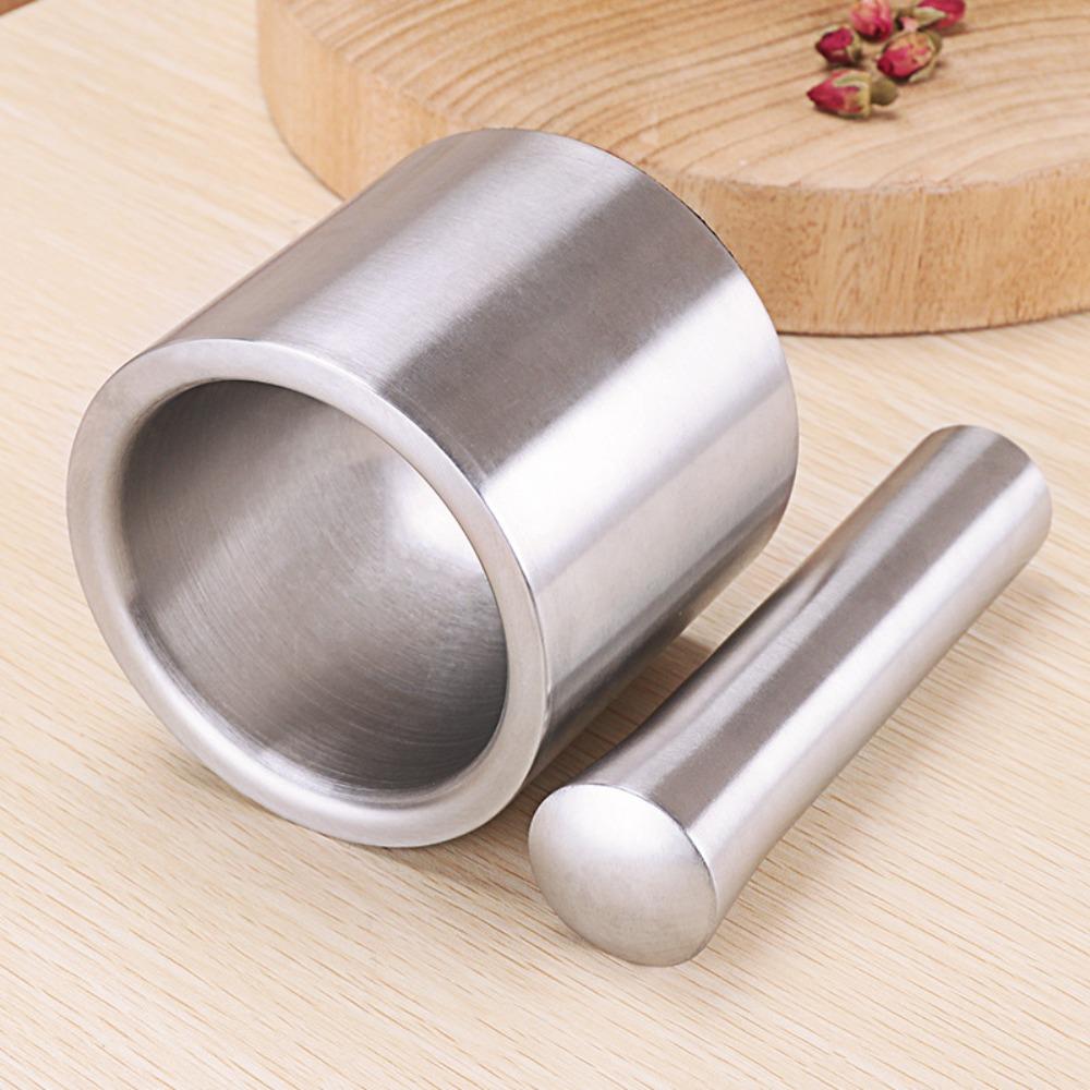 Rust Proof Mortar and Pestle Set Manual Garlic Mashing Jar Herbs Grinding Bowl  Lemon
