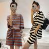 2025 Korean Style Women's Casual Round Neck Short Sleeve Two-Piece Set