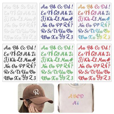 6 Colors, DIY Alphabet Letters from A To Z, Heat-adhesive Vinyl Stickers, Iron-on Patches for T-shirts, Clothing, Sweatshirts, Pants, Bags, Hats