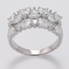 Elegant CopperColor Inlaid White CZ Women's Ring Geometry Daily Wear Party Jewelry