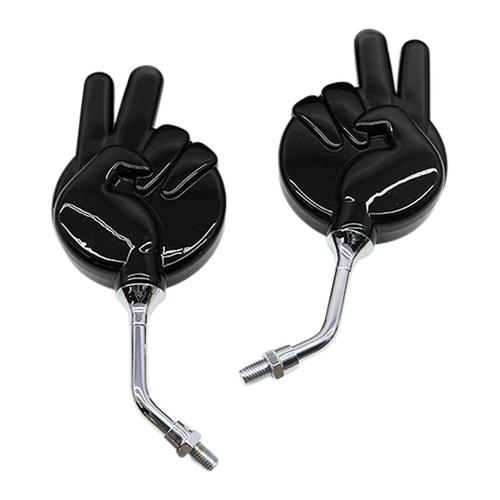 

Motorcycle Side Mirrors 1 Pair Rear View Victory Gesture Side Mirrors For Motorcycles Clear Vision Mirrors For Cycling чорний