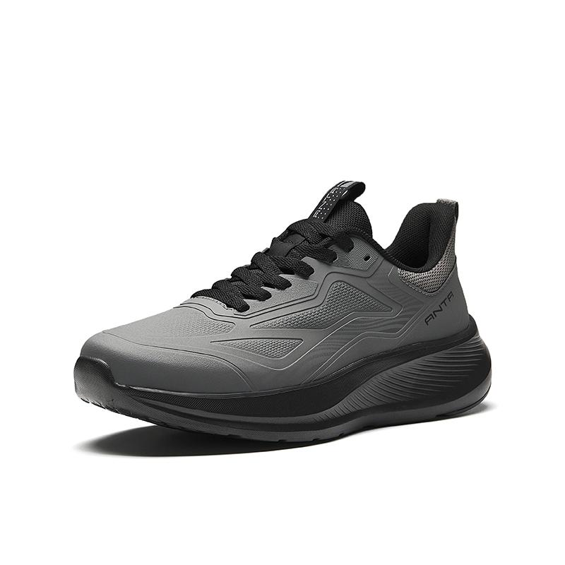 ANTA Men Lightweight Cushioning Running Shoes Grey Black 112617713-7