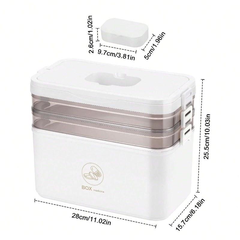 Portable Large Capacity Emergency Medical Kit Household Medicine Chest Multi-Layer Drug Storage First Aid Supplies Organizer