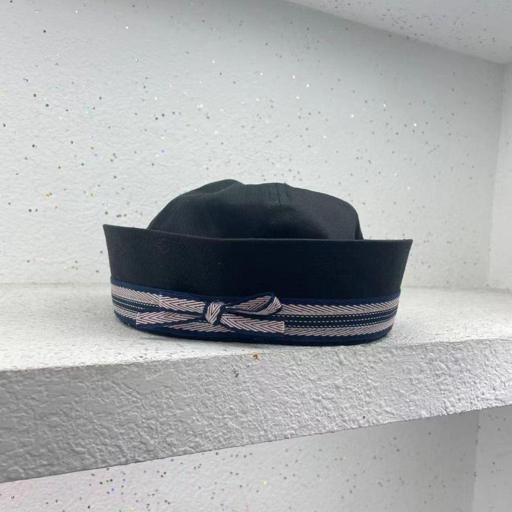 Japanese Women's Navy Hat Flip Brim Y2k Berets Fashion Bow Sailor Caps  Streetwear